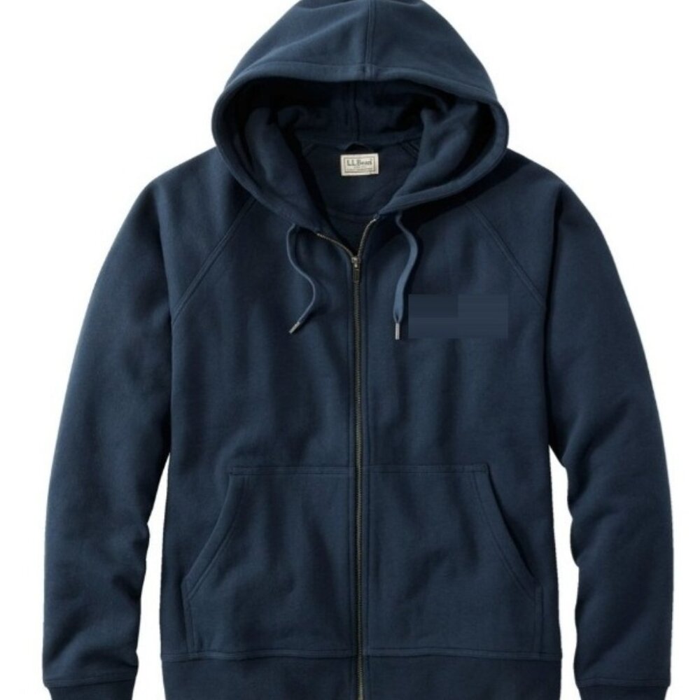 L L Bean Navy Blue Zip Front Hoodie Sweatshirt XXL Tall